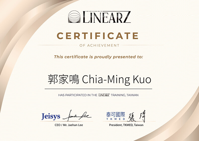 LinearZ 音波 原廠訓練證明